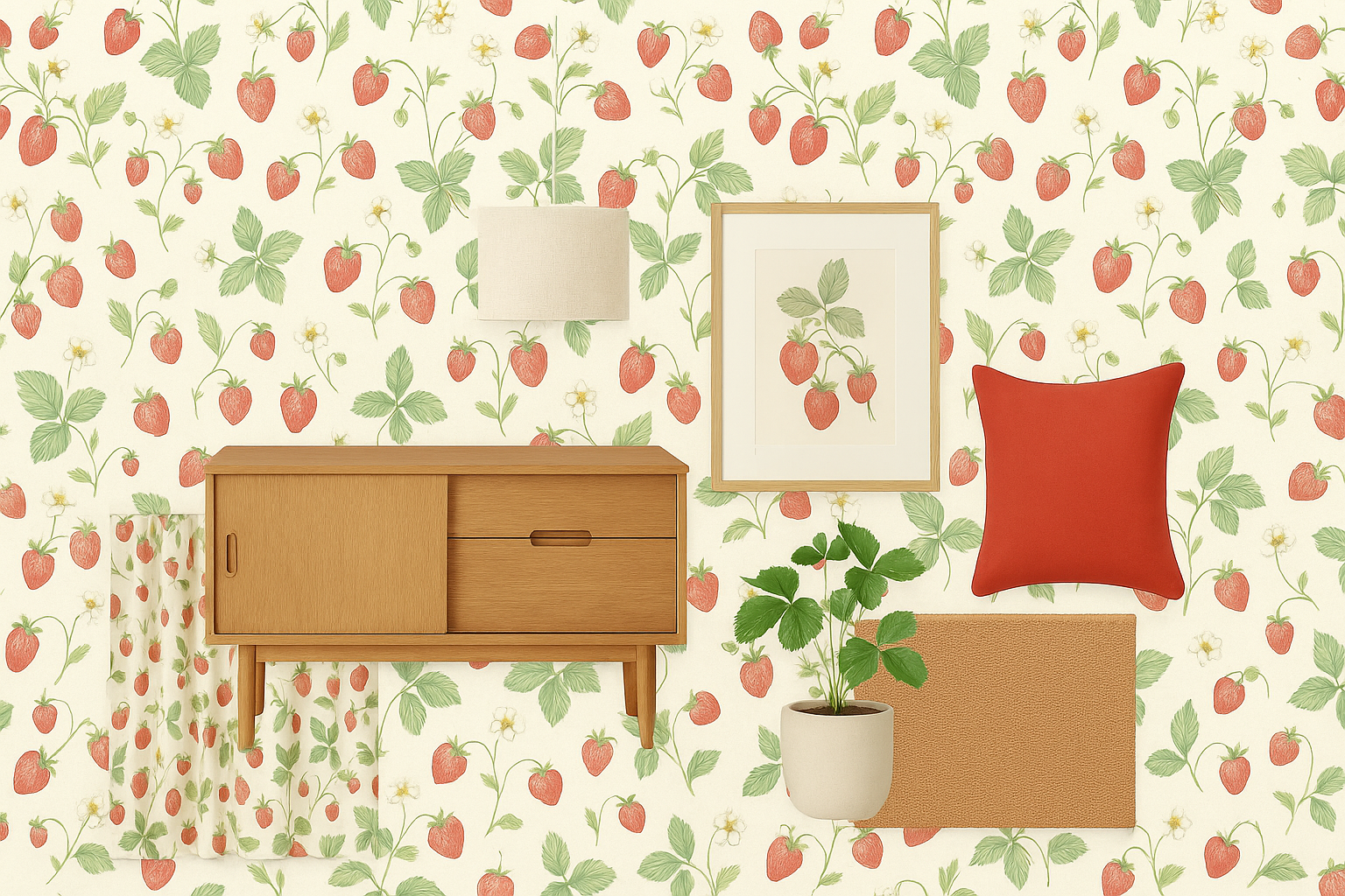 tapety léto jahůdky