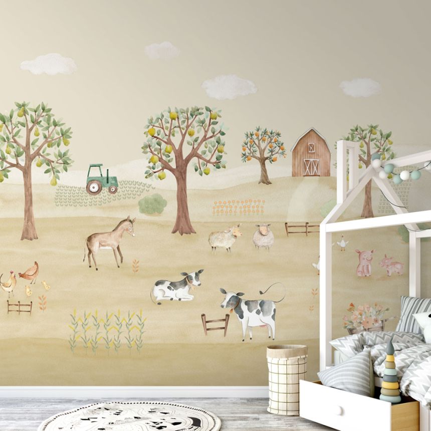 Dětská vliesová obrazová tapeta na zeď,  Farma, 981-1, Mika,  ICH Wallcoverings