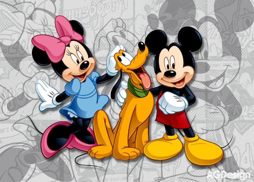 Dětská vliesová fototapeta na zeď - FTDN M 5204, Disney, Minnie a Mickey, 155 x 110 cm, AG Design