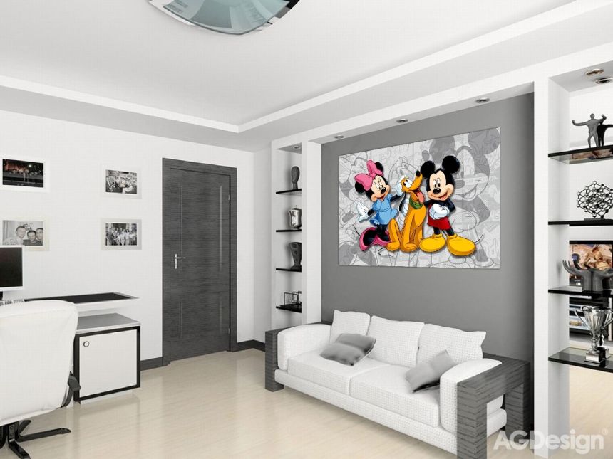 Dětská vliesová fototapeta na zeď - FTDN M 5204, Disney, Minnie a Mickey, 155 x 110 cm, AG Design