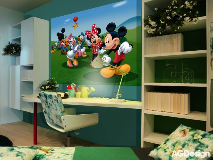 Dětská vliesová fototapeta na zeď - FTDN M 5212, Disney, Minnie a Mickey, 155 x 110 cm, AG Design