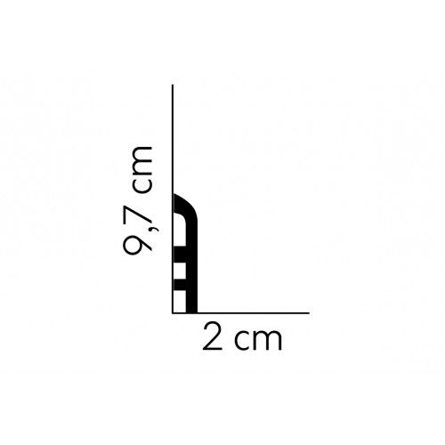 Podlahová lišta standardní MD355, 200 x 1,8 x 9,7 cm, Mardom