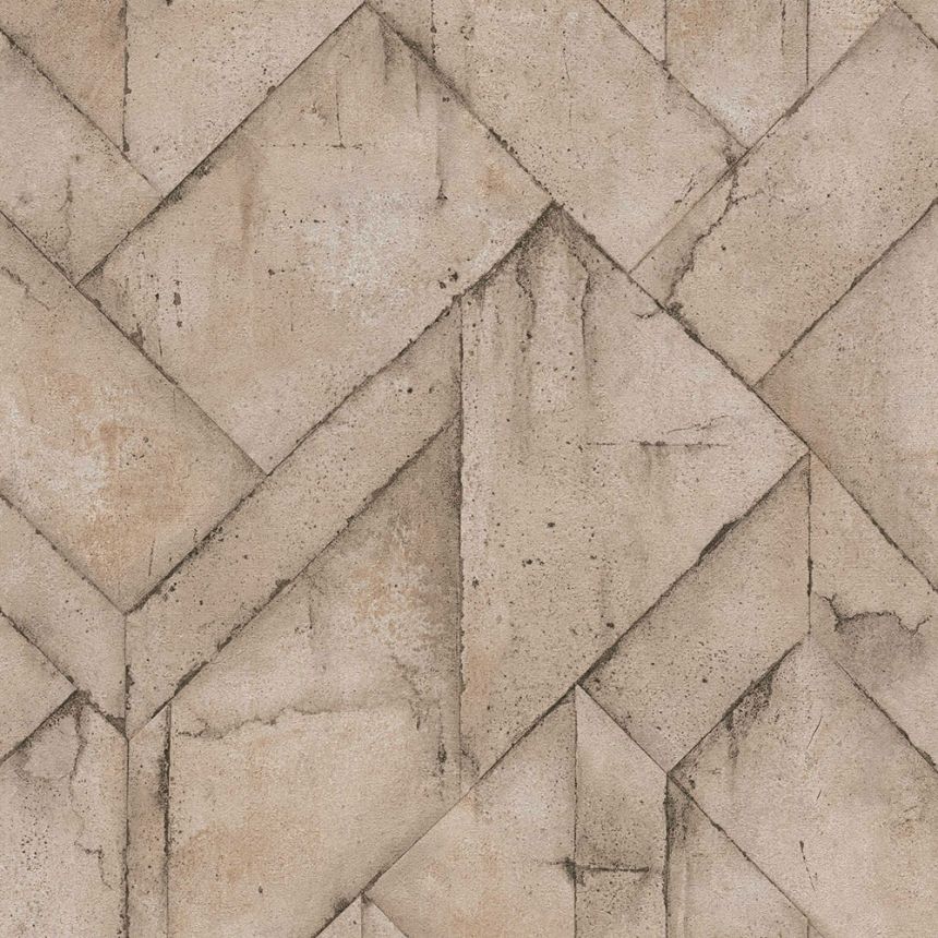 Geometrická vliesová tapeta na zeď, imitace betonového obkladu 37741-6, Dimex 2023, AS Creation