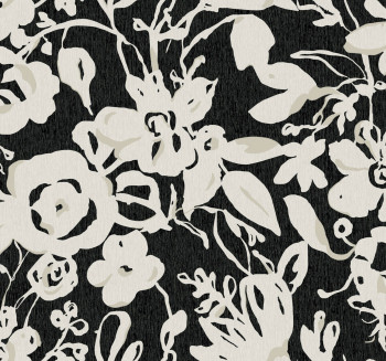 Černá květinová vliesová tapeta na zeď, BL1733, Blooms Second Edition Resource Library, York
