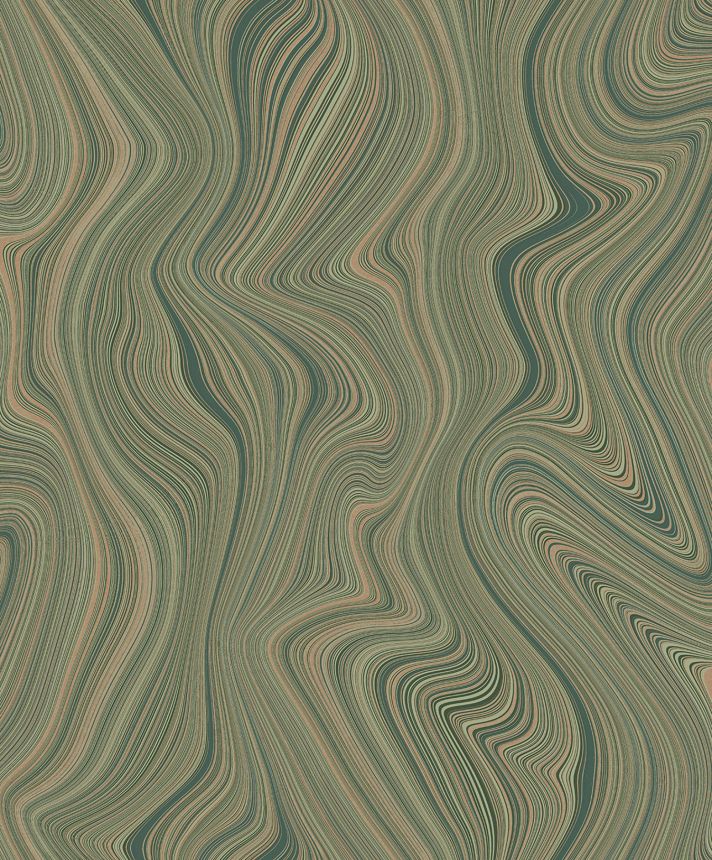 Vliesová tapeta na zeď, linie, zeleno-zlatá, SO27054, Soleado, Decoprint