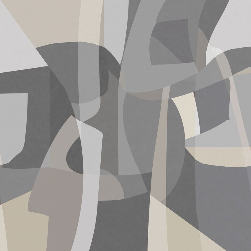 Geometrická vliesová obrazová tapeta na zeď, šedá, SOD27094, Soleado, Decoprint