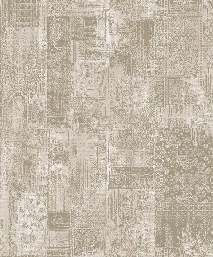 Vliesová tapeta na zeď, šedo-béžová, vintage ornamenty, GL76401, Blossom, Prestige Wallcoverings