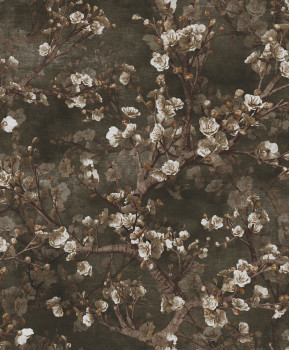 Vliesová tapeta na zeď, hnědá, květiny, větvičky, GL76607, Blossom, Prestige Wallcoverings