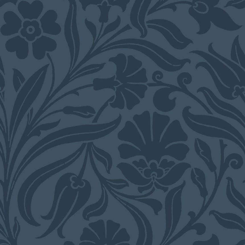 Květinová vliesová tapeta na zeď, modrá, 139296, Bloom, Esta Home