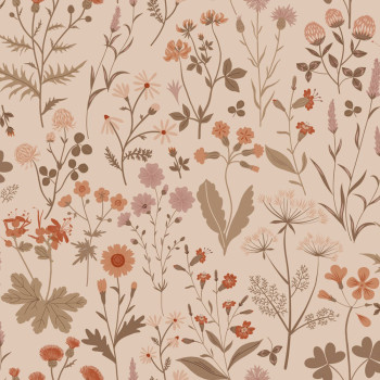 Květinová vliesová tapeta na zeď, růžová, 139597, Bloom, Esta Home