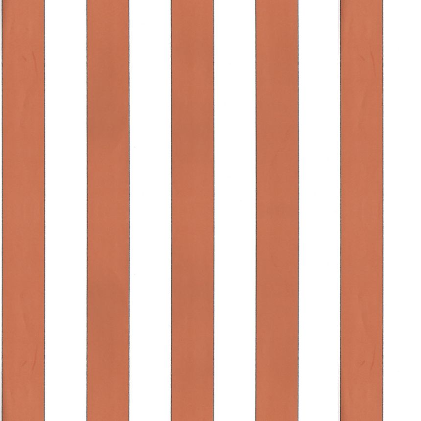 Vliesová tapeta na zeď, oranžovo-bílá, pruhy,  5060-3, Essential Stripes, ICH Wallcoverings