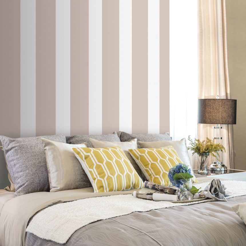 Vliesová tapeta na zeď, béžová, pruhy,  5062-1, Essential Stripes, ICH Wallcoverings