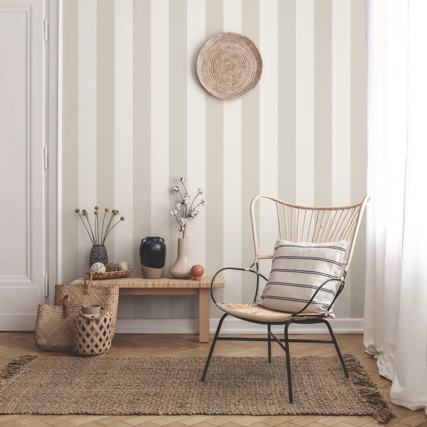 Vliesová tapeta na zeď, šedá, pruhy,  9814-3, Essential Stripes, ICH Wallcoverings