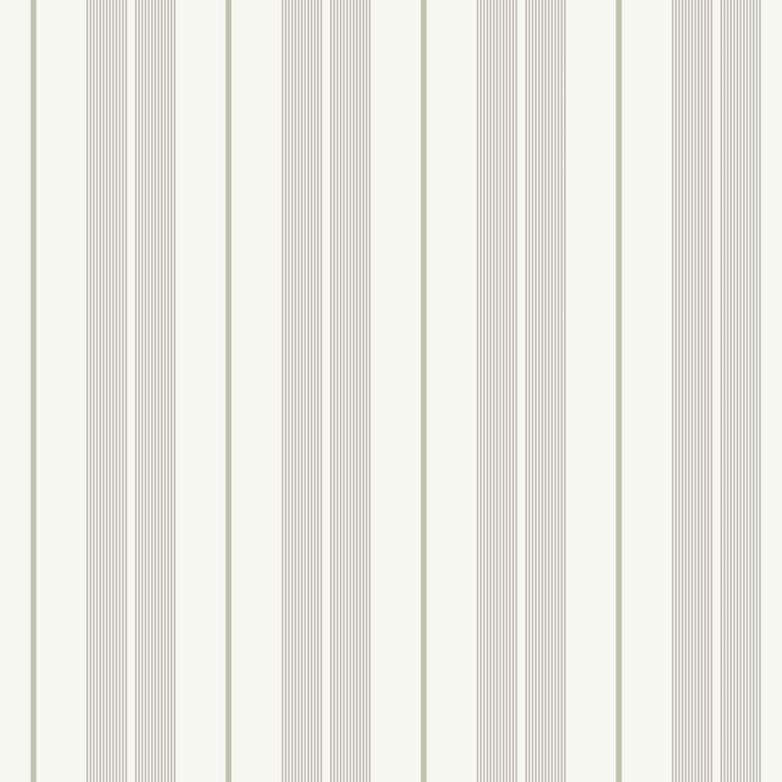 Vliesová tapeta na zeď, šedo-zelená, pruhy,  9815-5, Essential Stripes, ICH Wallcoverings