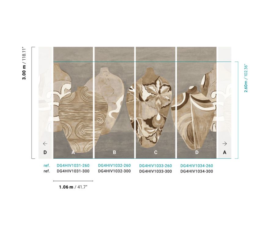 Vliesová fototapeta s vázami, DG4HIV1031-260, Wall Designs IV, Khroma by Masureel