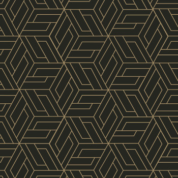Černo-zlatá geometrická vliesová tapeta na zeď, A67302, Vavex 2026