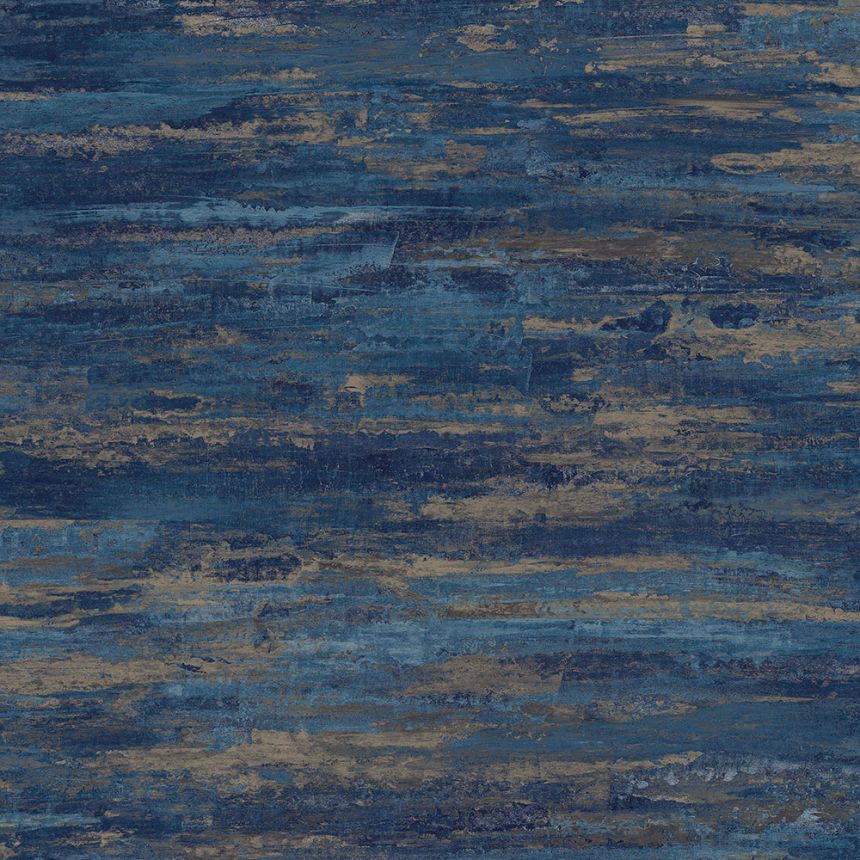 Modro-zlatá žíhaná vliesová tapeta na zeď, A68102, Vavex 2026