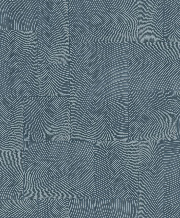 Modrá geometrická vliesová tapeta na zeď, A71501, Omura, Grandeco