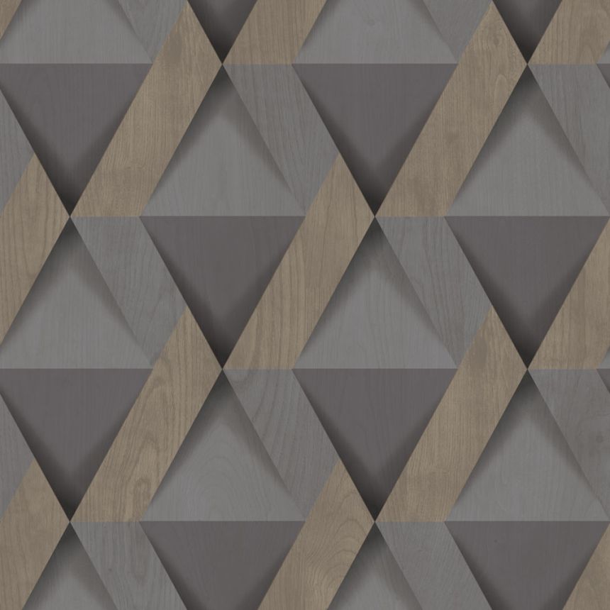 Vliesová tapeta na zeď, šedo-hnědá, imitace dřevěného obložení, M69109, Nomade, Ugépa