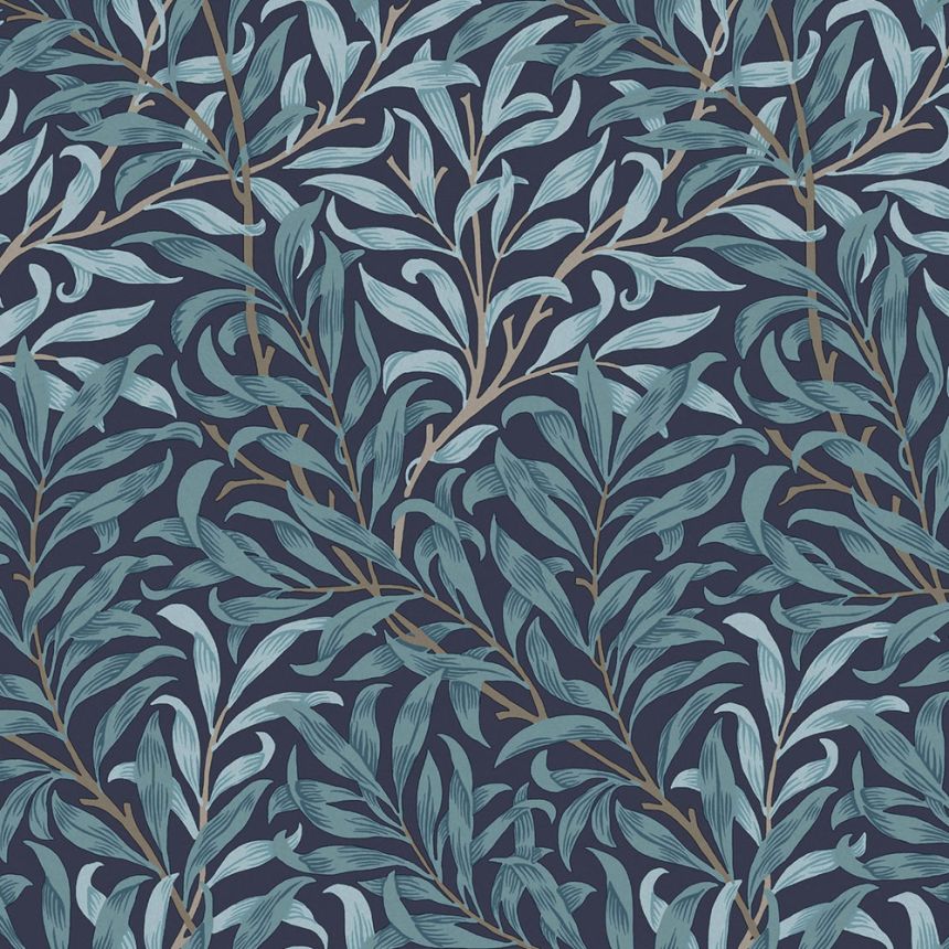 Vliesová tapeta na zeď, modrá, větvičky, 124246, William Morris At Home