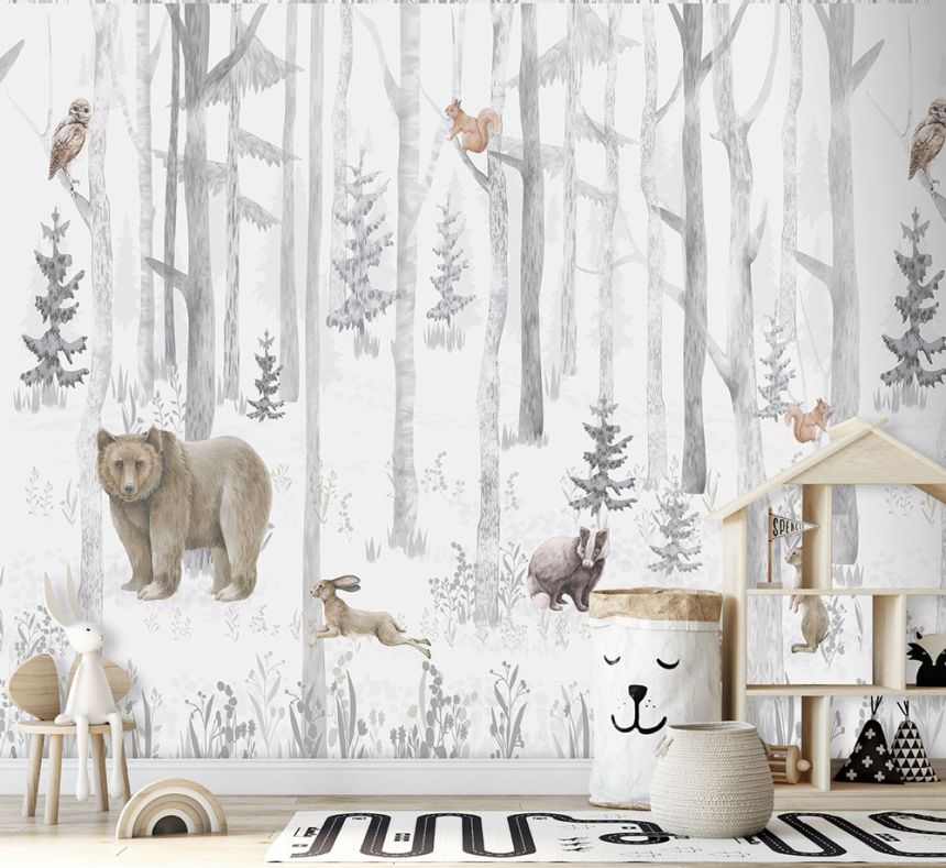 Vliesová obrazová tapeta na zeď, lesní zvířátka, CW6044-1, Cute Walls, Decoprint