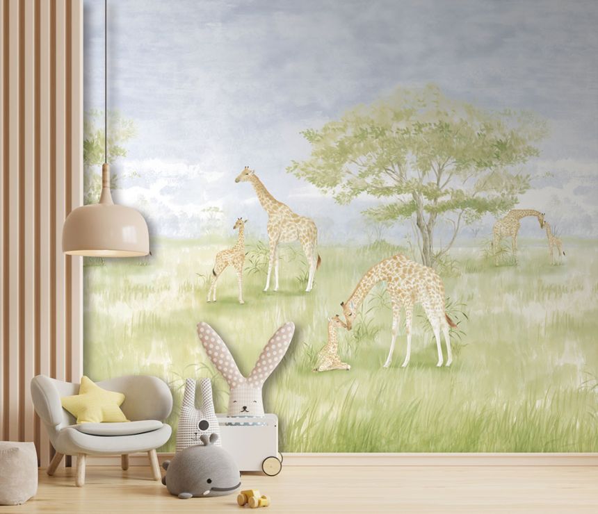 Vliesová obrazová tapeta na zeď, žirafy, CW6112-2, Cute Walls, Decoprint