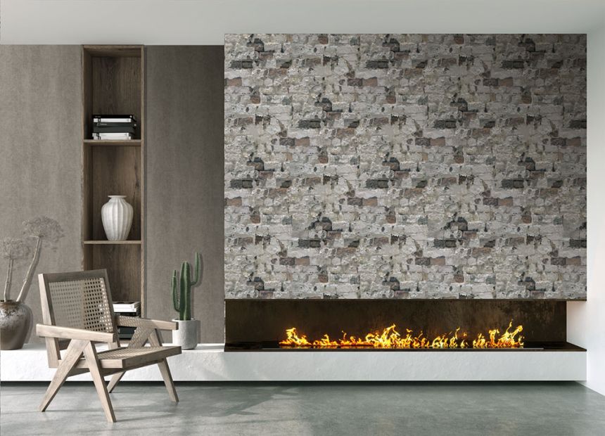 Vliesová obrazová tapeta na zeď, šedá, cihly, FW4056-2, Feature Walls, Decoprint