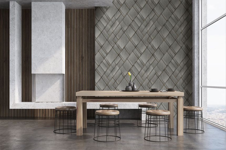 Geometrická vliesová obrazová tapeta na zeď, šedá, FW4037-1, Feature Walls, Decoprint