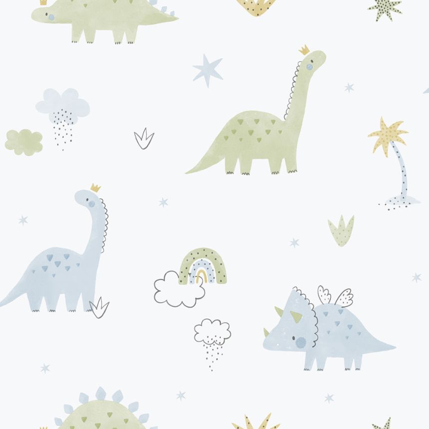 Dětská vliesová tapeta na zeď, modro-zelená, dinosauři, 283-2, Enzo,  ICH Wallcoverings