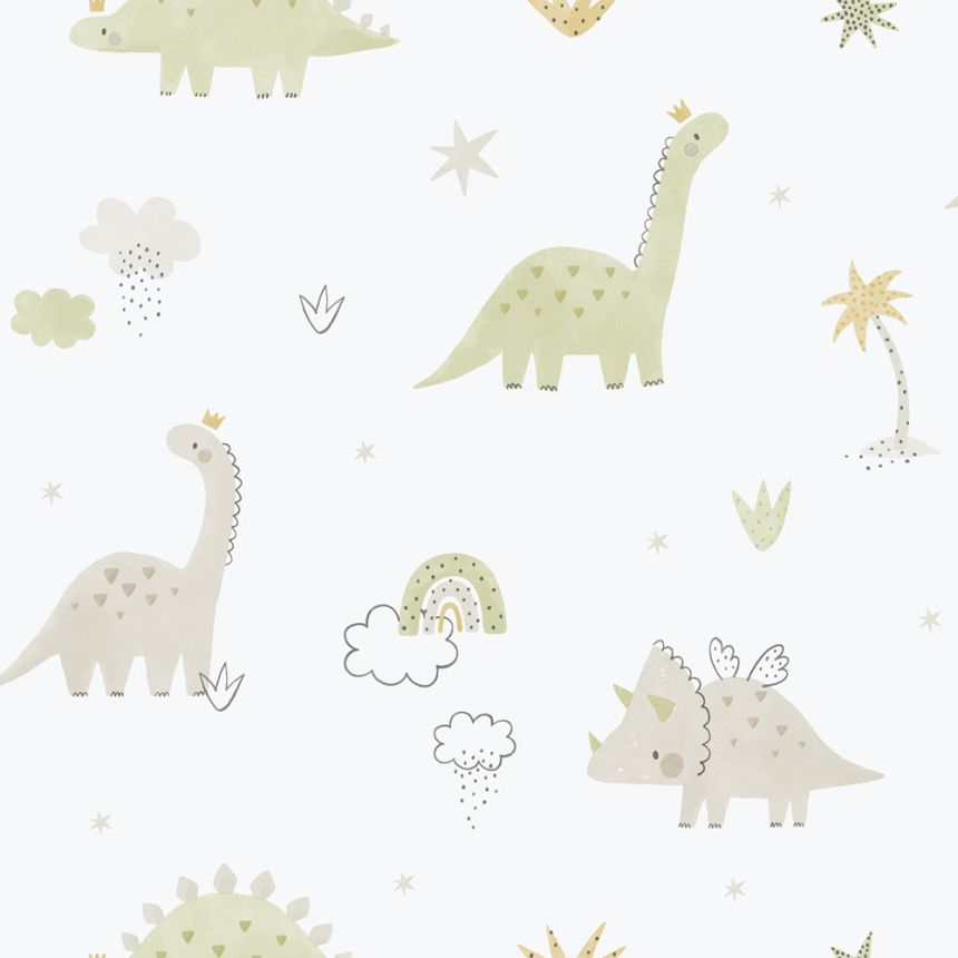 Dětská vliesová tapeta na zeď, zelená, dinosauři, 283-3, Enzo,  ICH Wallcoverings