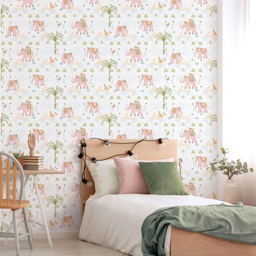 Dětská vliesová tapeta na zeď, růžová, zvířátka, 285-1, Enzo,  ICH Wallcoverings