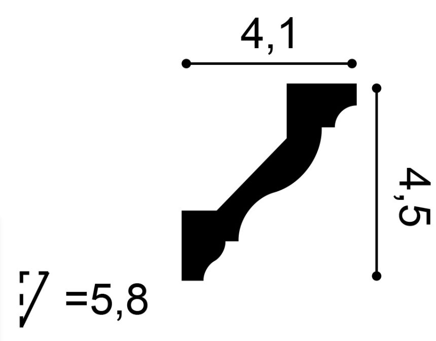 Stropní lišta CX110, 200x4,5x4,1cm, Orac decor