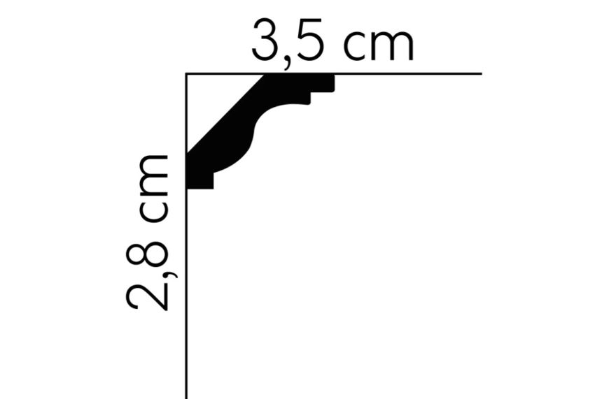 DOPRODEJ Stropní lišta hladká MDB135, 240 x 2,8 x 3,5 cm, Mardom