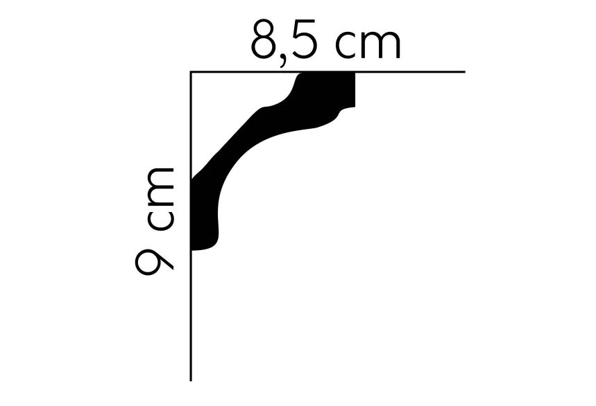 DOPRODEJ Stropní lišta hladká MDB161, 240 x 9 x 8,5 cm, Mardom